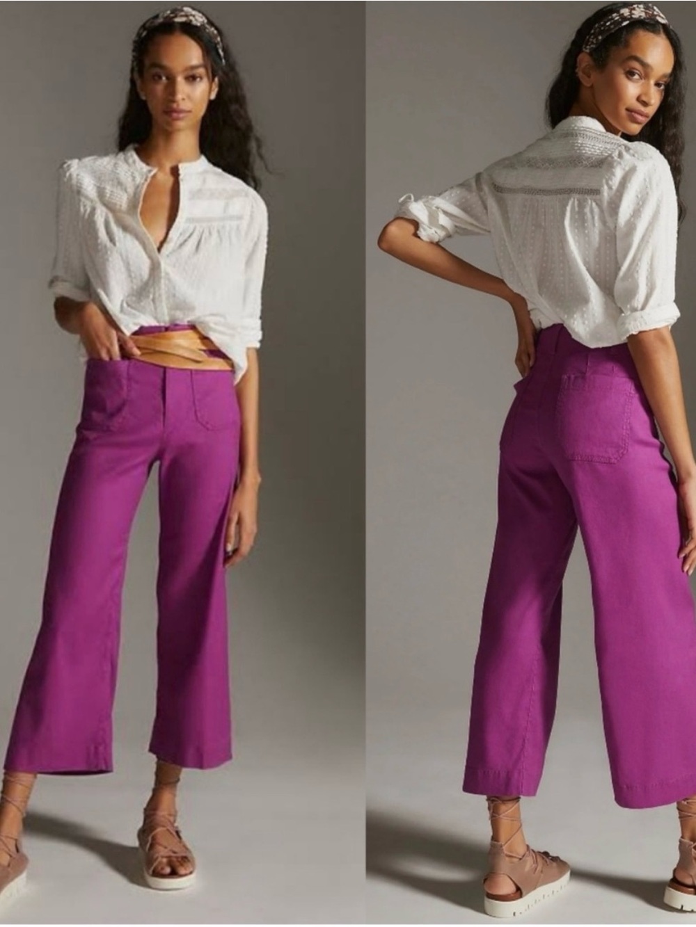 Anthropologie “The Colette” Deep Magenta Straight-Leg Pants